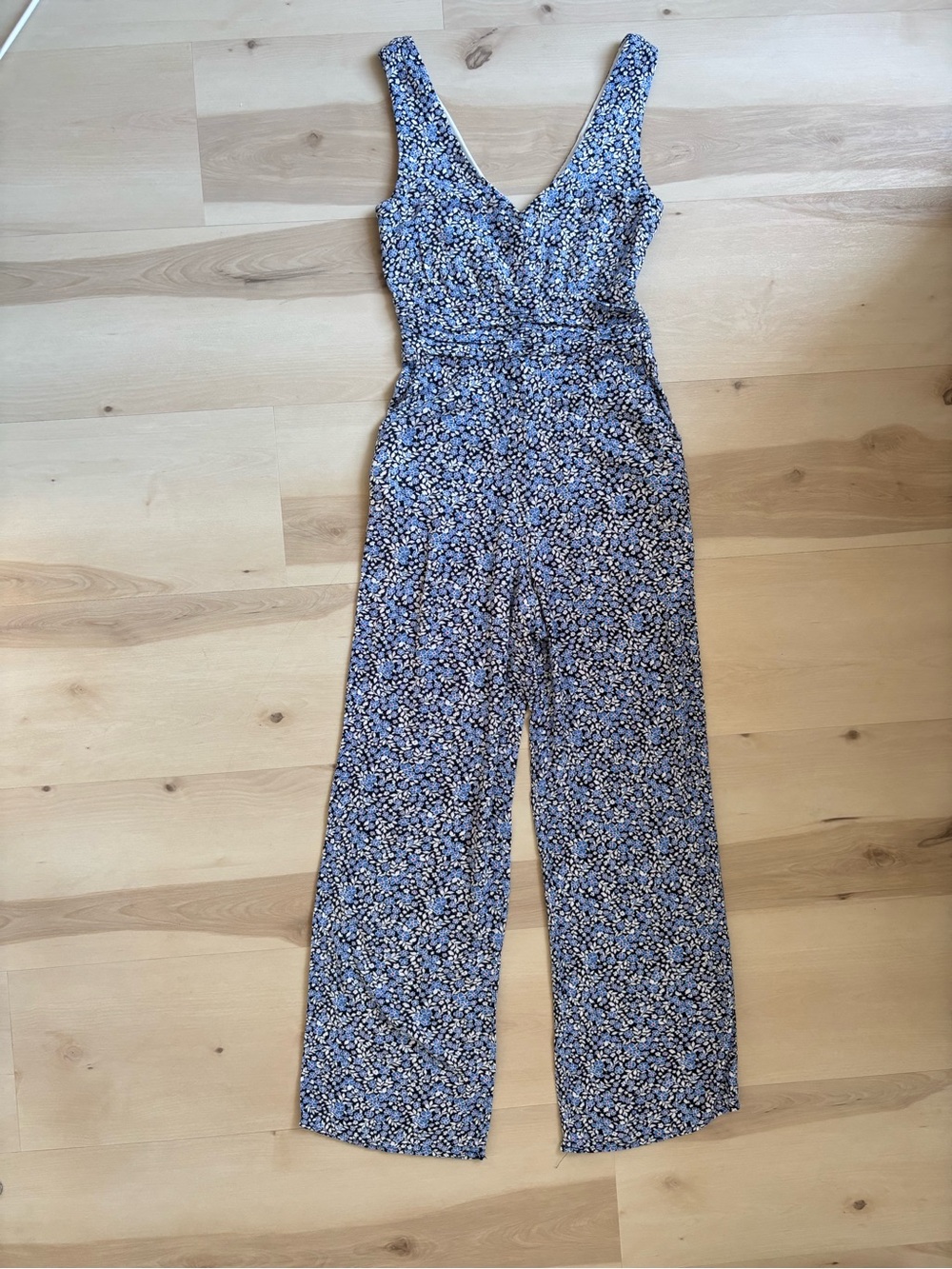 miami Blue Floral V-Neck Wide-Leg Jumpsuit